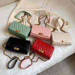 OEM ODM Bolso Para Mujer Sac A Bandoulier Fashion Simple Designer Branded Leather Flap Crossbody Chain Shoulder Bags For Women