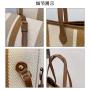 Custom Fashion Tote Hand Bag Larger Capacity Canvas Tote Bag With Zipper Outdoor Shoulder Bag Leather Handle For Women Girl