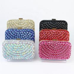 New Wedding Elegant Hollow Metal Hard Box Rhinestone Clutch Bag Ladies Handbag Luxury Party Evening Bags For Woman