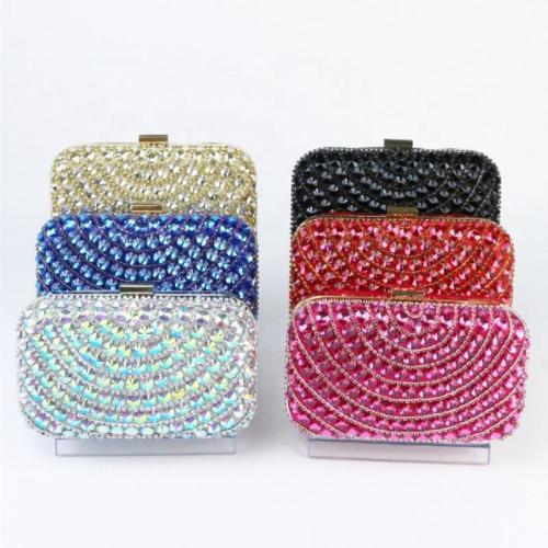 New Wedding Elegant Hollow Metal Hard Box Rhinestone Clutch Bag Ladies Handbag Luxury Party Evening Bags For Woman