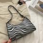 Lady Underarm Shoulder Bag Fashion Women Ladies Leopard Print Leather Pu Black Girls Lady Handbag Accept OEM ODM Single Zebra