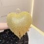 Popular Bridal Wedding Handbags For Women Evening bag Luxury Heart Shape Tassel Evening Clutch Bag For Ladies