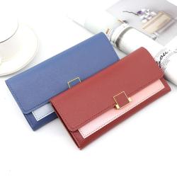 sac tendance 2024 carteras para mujer Long Tri-fold Buckle Coin Purse Wallets Solid Color Multifunction Multicard Holder Wallet