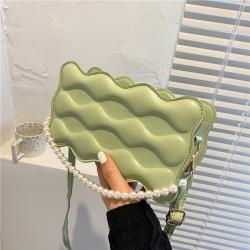 women fashion handbags designer shoulder bags Wavy women's bag Korean single shoulder simple diagonal bag fashion pearl