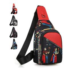 2024 Custom Promotional Fashion Waterproof Pu Sling Shoulder Bags Girls Printed Travel Women Crossbody Chest Bag