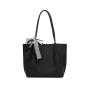 Fast delivery waterproof brown black PU leather lady handbags tote bag with custom print logo