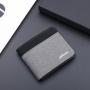 ZR204 Cheap Canvas Wallet Short Men's Simple Splice Contrast Leather Wallet US Dollar Package New Wholesale