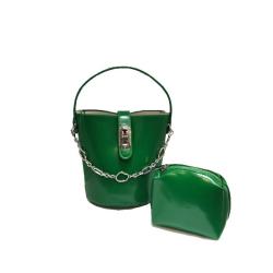 2024 Smooth Leather Women Hand Bags Removable Chain Bucket Bag With Small Purse