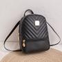 New Hot Sale School Simple Fashion Texture Rhombus Ladies Mini Backpack PU Striped Small Backpack For Women