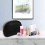 Black Makeup Bag Portable Travel Waterproof Makeup Bag Organizer with Double Gold Zipper Toiletry Bags for Woman