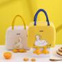 KBW157 2023 Wholesale New Small Yellow Duck Cute Cartoon Bento Lunch Tote Bag Storage Insulated Lunchbox Bag