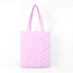 CHANGRONG Custom waterproof Nylon Pink puffer tote bag for women
