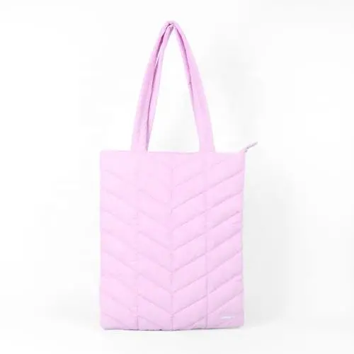 CHANGRONG Custom waterproof Nylon Pink puffer tote bag for women