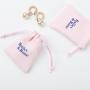 Customized Suede Jewelry Pouch Luxury Pink Suede Gift Bag Drawstring Earring Pouch Bag