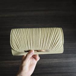 Wholesale Ladies Fancy Bags Glitter Striped Pleated Evening Bag Shoulder Wrinkle Clutches Hand Bags For Party Wedding