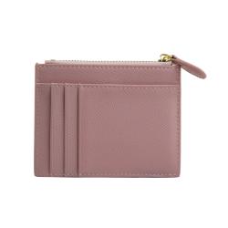 fashion rfid minimalist pu leather card holder wallet thin zipper keychain wallet card holder