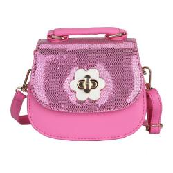 New arrival leather kid mini single crossbody bag fancy sequins little girl handbag