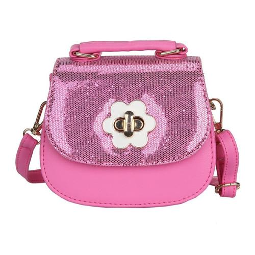 New arrival leather kid mini single crossbody bag fancy sequins little girl handbag
