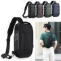 Fashion Waterproof Sports Diagonal Backpack Anti-theft Password Lock Men's Chest Bag Oxford Cloth Solid Shoulder Bag
