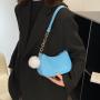 Hot Selling 2024 New Small Bag for Women Felt Solid Zipper Fashion Single Shoulder Crossbody Bag With Chain Ladies Handbag