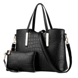 CCF132 New Fashion PU Leather Women Bags Stone Pattern Handbag Sets 2 Pieces Lady Hand Bags Crossbody Shoulder Tote Handbag