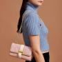 Classic Ladies Cross Body Bags Luxury Woven Handbag Customize Logo Message Metal Chain Bags