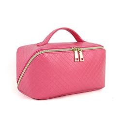 Fashion Design PU Vegan Leather Cosmetic Pouch RPET Small Makeup Bag