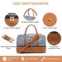 Realer Fashion stripes style 2pcs/set PU Canvas Overnight Duffel Bag with Shoe Compartment Waterproof Luggage Duffle Travel Bags