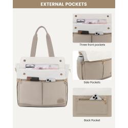 LOVEVOOK 15.6 In Laptop Tote Bag Large Capacity Work Bags Multiple Pockets Teacher Waterproof Computer Bag for Business Travel