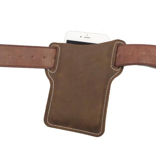 Belt Bags For Men Phone Pocket Retro Genuine Cowhide Mountaineering Bag Crazy Horse Leather Man Small Waist Pack