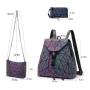 LOVEVOOK 2024 women reflective back pack set crossbody bags for ladies girl Geometric luminous reflective school backpacks women
