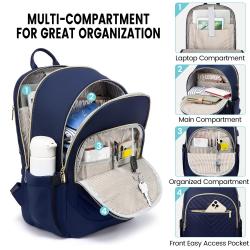 LOVEVOOK Casual Fashion Travel Anti Theft Multi-compartments Daypack Work Laptop Bag with USB Water Resistant College Unisex