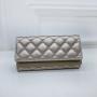 High quality Lattice Purses Fashion Ladies Long Clutch Coin Purses Fold Leather Wallets For Women