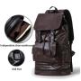 ZF182 Men Backpack PU Computer Bag Breathable Waterproof Schoolbag Fashion Popular Outdoor Travel Shoulder Bag USB Port