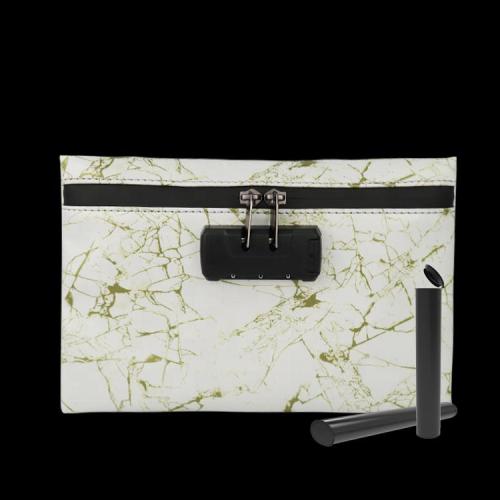 Marbling Pouch Bag Custom Odor Proof Lockable Stash Case Travel Carbon Lined Marble Smell Proof Bag