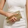 Factory hot selling golden women clutch bags with acrylic chain dinner dress clutch purses and handbags for women wallets