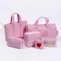 RTS New Products Bright Waterproof  Nylon Women Pink Tote Bag Fashion Ladies Hand Bags Luxury Reusable Shopping Bag