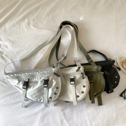 New Hip Hop Men's Waist Bag Rivet Sequins Silver Waterproof Messenger Bag Women's Unisex Waist Bag