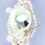 Custom Pearl Hollow Copper Tube Beaded Fan Shape Ladies Dinner Clutch Hand Braided Bag Niche High Quality Handbag