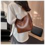 High Quality Large Capacity Women'S Bags Shoulder Bag Pure Color Leather Crossbody Bags For Women  Fashion bolsas para mujer