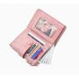 ZWY020 New Daily Women Short Wallet Fashion PU Leather Zipper Clutch Card Case Multi-Card Solid Color Lightweight Coin Purse