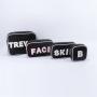 Keymay New Design Multi-color Personalized Letter Patches Canvas Makeup Bag Canvas Cosmetic Bag with Zipper Canvas Pouch Bag