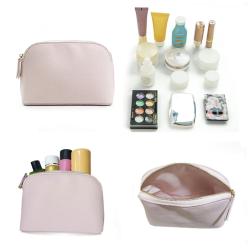 2024 New makeup bag high-end texture leather shell clutch bag travel portable finishing and storage makeup bag