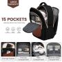 LOVEVOOK wholesale College office Computer unisex bag with USB Waterproof large 15.6 17in laptop travel backpacks for women men