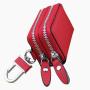 2022 Hot Sale Fashion Mens Womens Premium Embossed PU Car Key Holder Bag Key Chain Case Wallet with Dual Zipper Closure