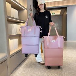 Custom designer Waterproof women foldable duffle bag Weekender Expandable sports Gym Travel Fitness Bag with wheels