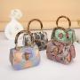 Custom Luxury Exotic Small Genuine Snakeskin Snake Skin Leather Women Bamboo Handle Shoulder Crossbody Bags Purses Handbags