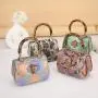 Custom Luxury Exotic Small Genuine Snakeskin Snake Skin Leather Women Bamboo Handle Shoulder Crossbody Bags Purses Handbags