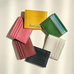 Custom Logo Ladies Card Holder Rfid High Quality Classic Luxury Wholesale Pu Gift Card Holder Slim Womens Credit Card Holders