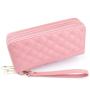 ZR810 Women's Wallet Long Handbag PU Double-layer Zipper Coins Wallet Purse Stylish Contrast Color Mobile Phone Bag Card Holder